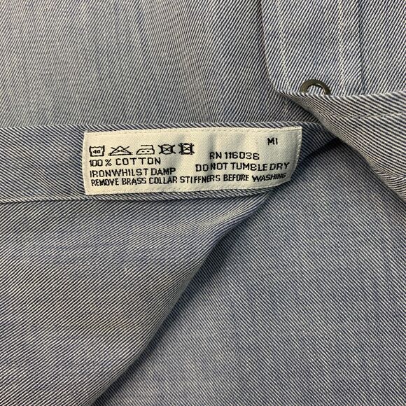 Charles Tyrwhitt Western Shirt Mens M Medium Blue Snap Button Up Flap Pockets - Picture 5 of 13